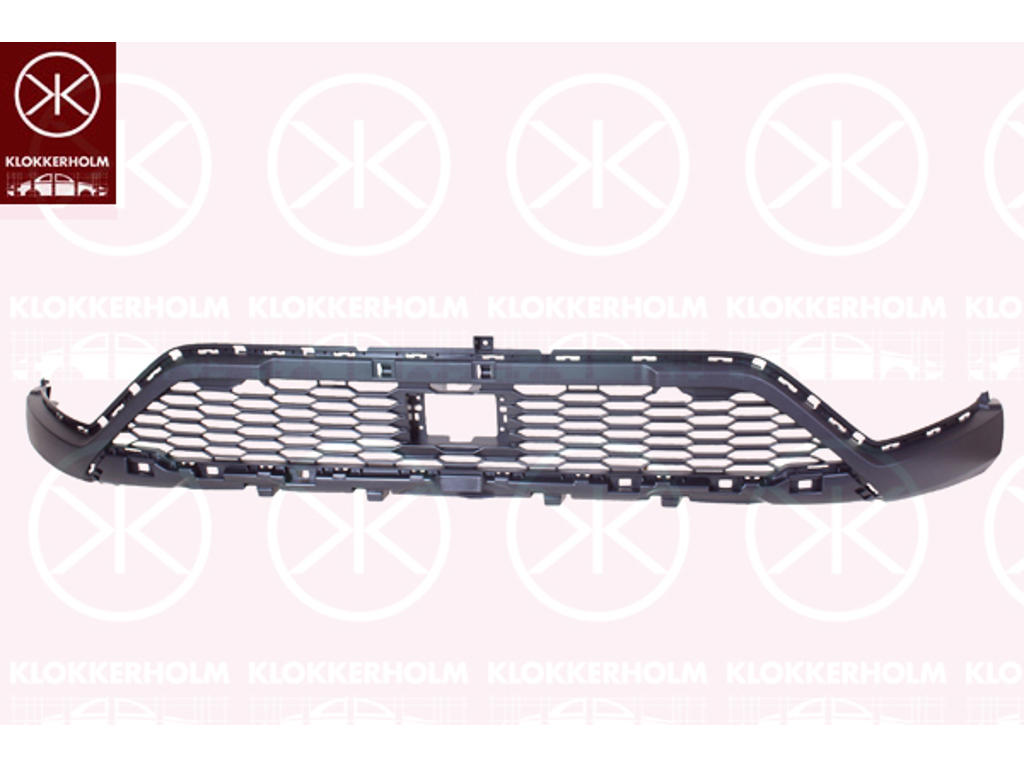 Radiator Grille, Front, with hole(s) for park distance control, Lower Section, black