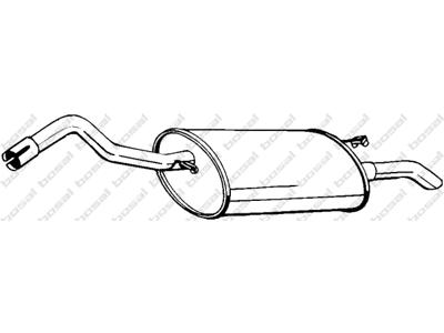 Rear Muffler, See accessories list for additionally required parts:  