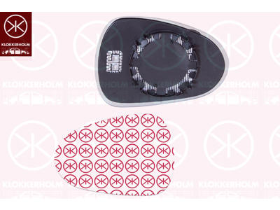 Mirror Glass, exterior mirror, Left, Heatable, Convex