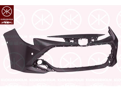 Bumper, Front, Smooth, with hole(s) for park distance control, Number of bores: 4