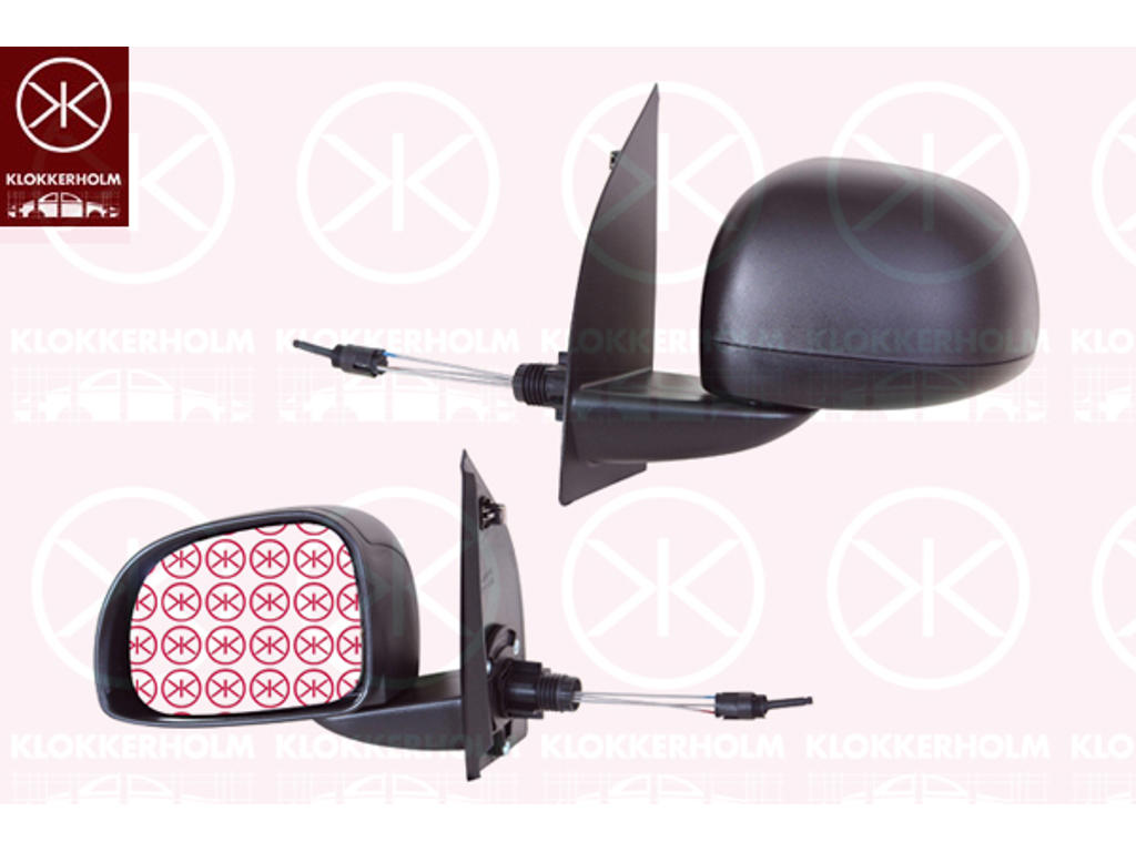 Exterior Mirror, Control: cable pull, Convex, Left