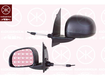 Exterior Mirror, Control: cable pull, Convex, Left