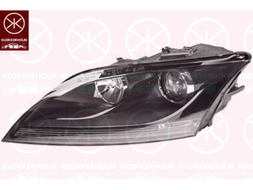 Huvudstrålkastare, H7/H7, med stäämotor för lysviddsreglering, AL, Höger, Husets färg: svart, Ljusstyrka [lx]: 17.5