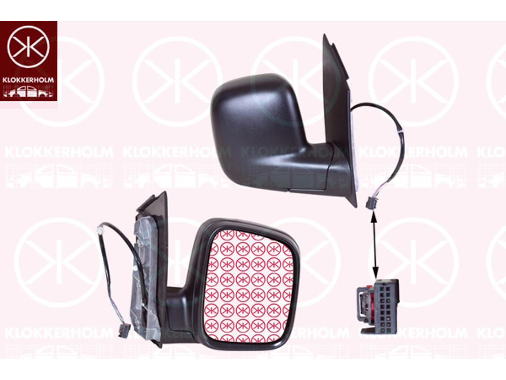 Exterior Mirror, Right, for electric mirror adjustment, Heatable, Convex