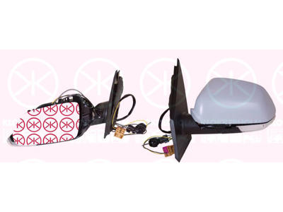 Exterior Mirror, w/primer, with indicator, Control: cable pull, Aspherical, Left