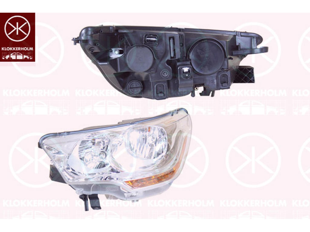 Headlight, Right, Illuminance [lx]: 12.5, H7/H1, with daytime running light, with motor for headlamp levelling, AL