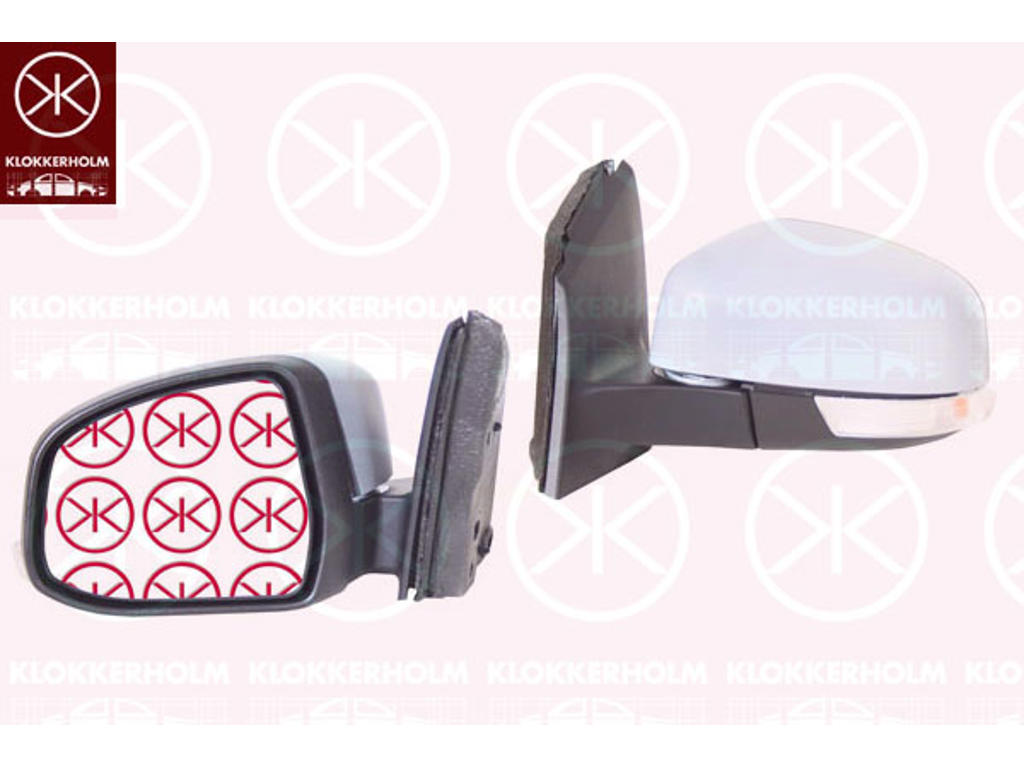 Exterior Mirror, Left, Heatable blind spot mirror, Number of pins: 10, Electronically foldable, with reading light, with indicator, Heatable, Aspherical, w/primer