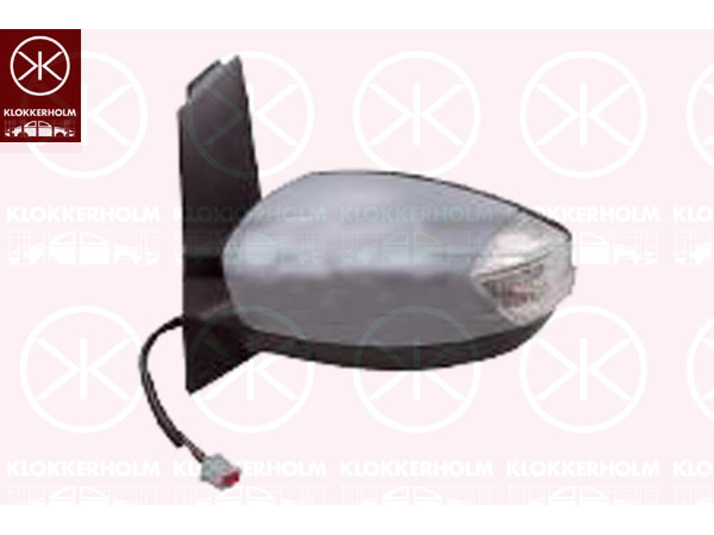 Buitenspiegel, Links, voor elek. spiegelverstelling, Aantal contacten: 6, Met knipperlamp, Te verwarmen, Bol-vormig, primer