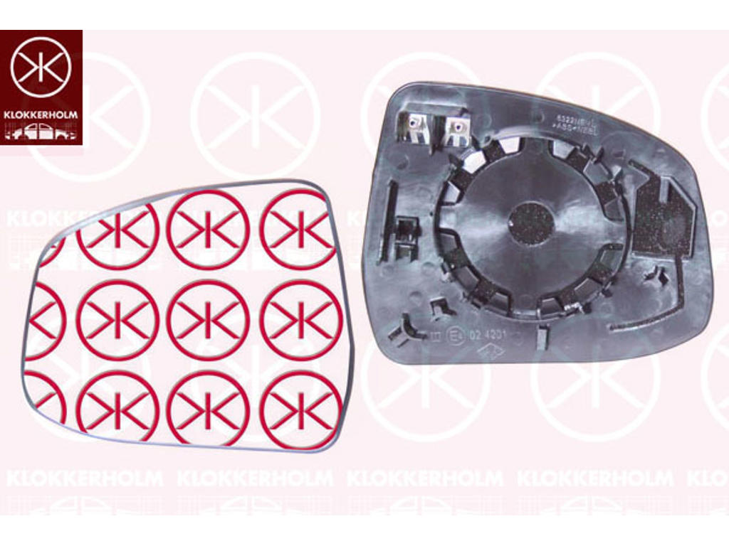 Mirror Glass, exterior mirror, Right, Heatable, Aspherical