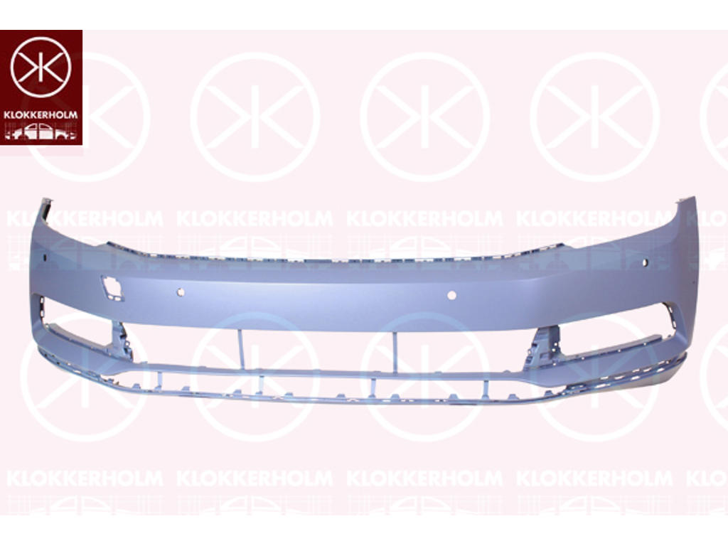 Bumper, w/primer, Front, with hole(s) for park distance control, Number of bores: 4, Vehicle Equipment Line/Variant: HIGHLINE