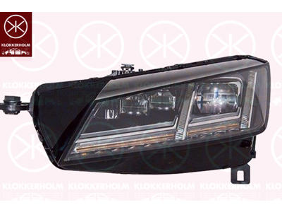 Headlight, for vehicles with adaptive front lighting, Left, LED, Light Function: with dynamic indicator light, with daytime running light (LED), without LED control unit for daytime running-/position ligh, Number of light functions: 7, AL