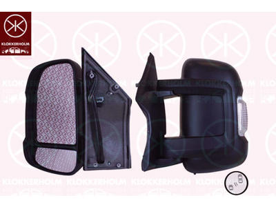 Exterior Mirror, Left, Heatable blind spot mirror, Electronically foldable, Short mirror arm, Length [cm]: 8, Number of pins: 12, Number of pins: 2, Heatable, with thermo sensor, with indicator, W16W, Convex