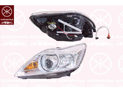 Fofényszóró, D1S/H1, Xenon, LWR állítómotorral, bal, Ház színe: króm, Kivilágítás erossége [lx]: 37.5