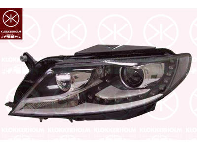 Forlygte, højre, Bi-Xenon, med kurvelys, uden styreenhed til Xenon, med indstillingsmotor for LWR, D3S/H7, AL