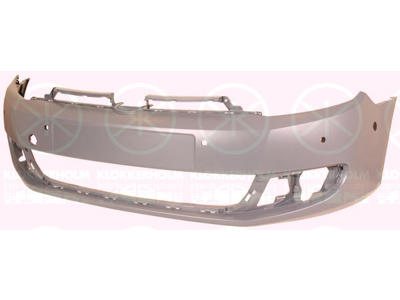 Bumper, Front, not for trim level: GTD,GTI, with hole(s) for park distance control, with hole(s) for park assist (parallel parking), Number of bores: 6, w/primer