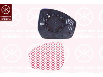 Mirror Glass, exterior mirror, Left, Heatable, Convex