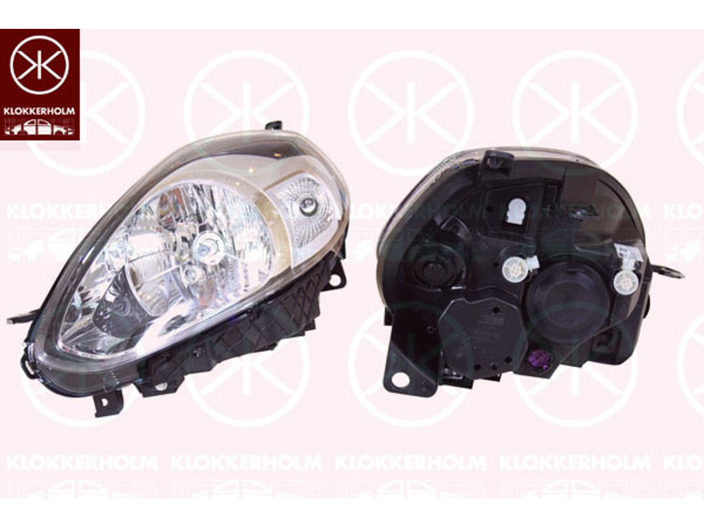 Headlight, H4, with motor for headlamp levelling, Valeo, Right, Illuminance [lx]: 15