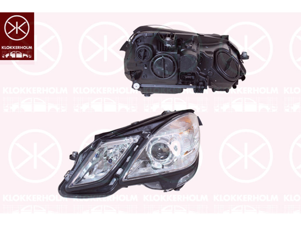 Headlight, Left, Illuminance [lx]: 20, H7/H7, with motor for headlamp levelling, Hella