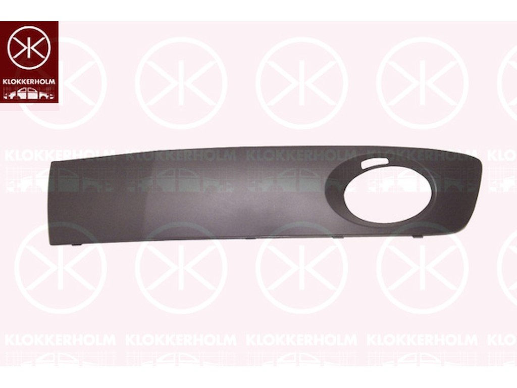 Ventilationsgaller, stötfångare, mörkgrå, vänster fram, med hål för dimljus