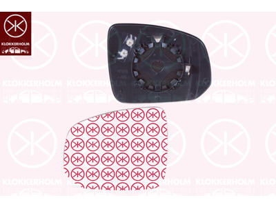 Mirror Glass, exterior mirror, Right, Number of pins: 2, Heatable, Convex