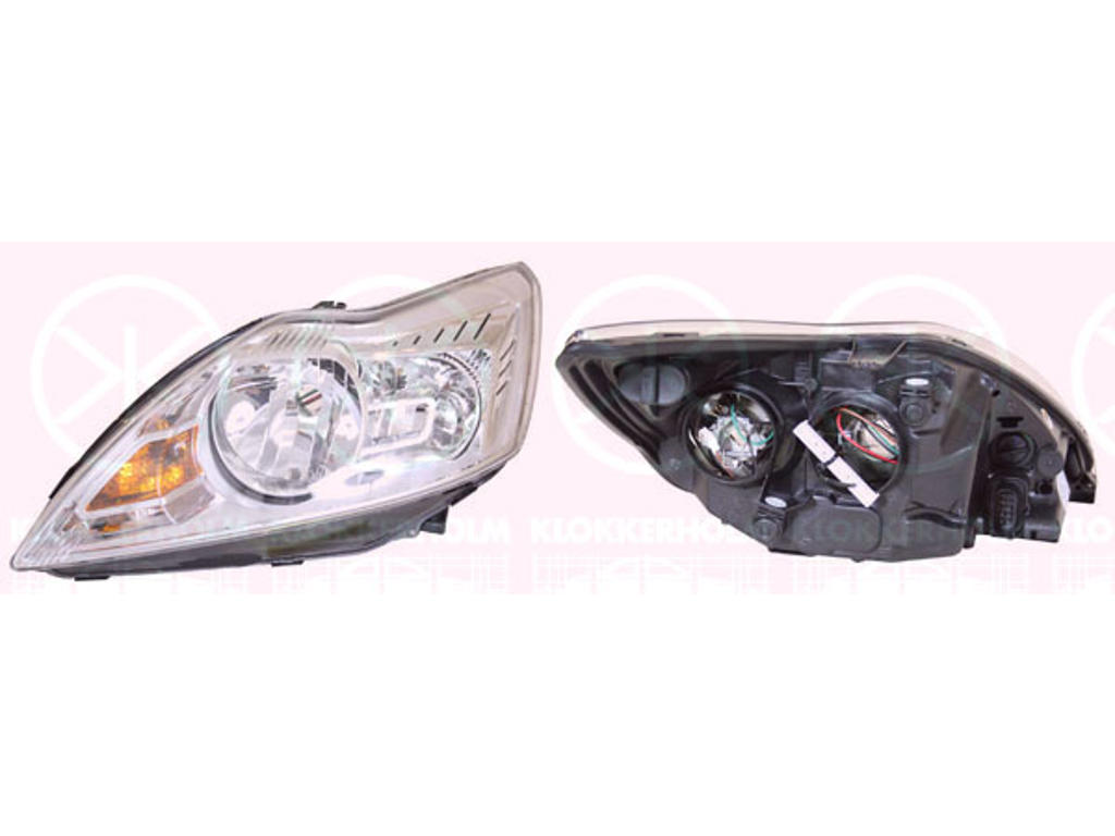 Headlight, H7/H1, with motor for headlamp levelling, Left, Housing Colour: chrome, Illuminance [lx]: 37.5