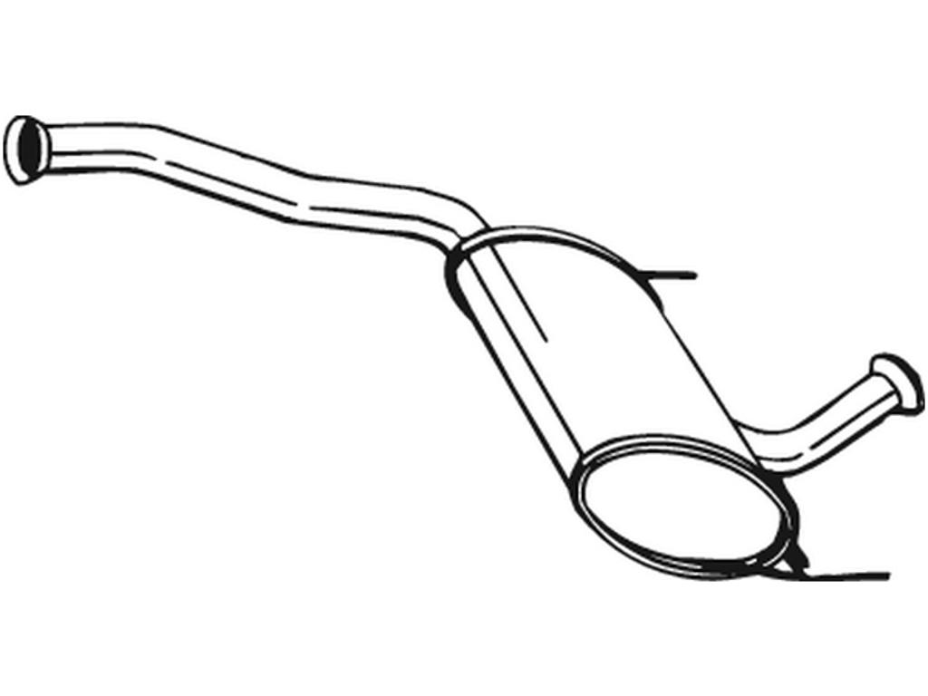 Centre Muffler, See accessories list for additionally required parts:  