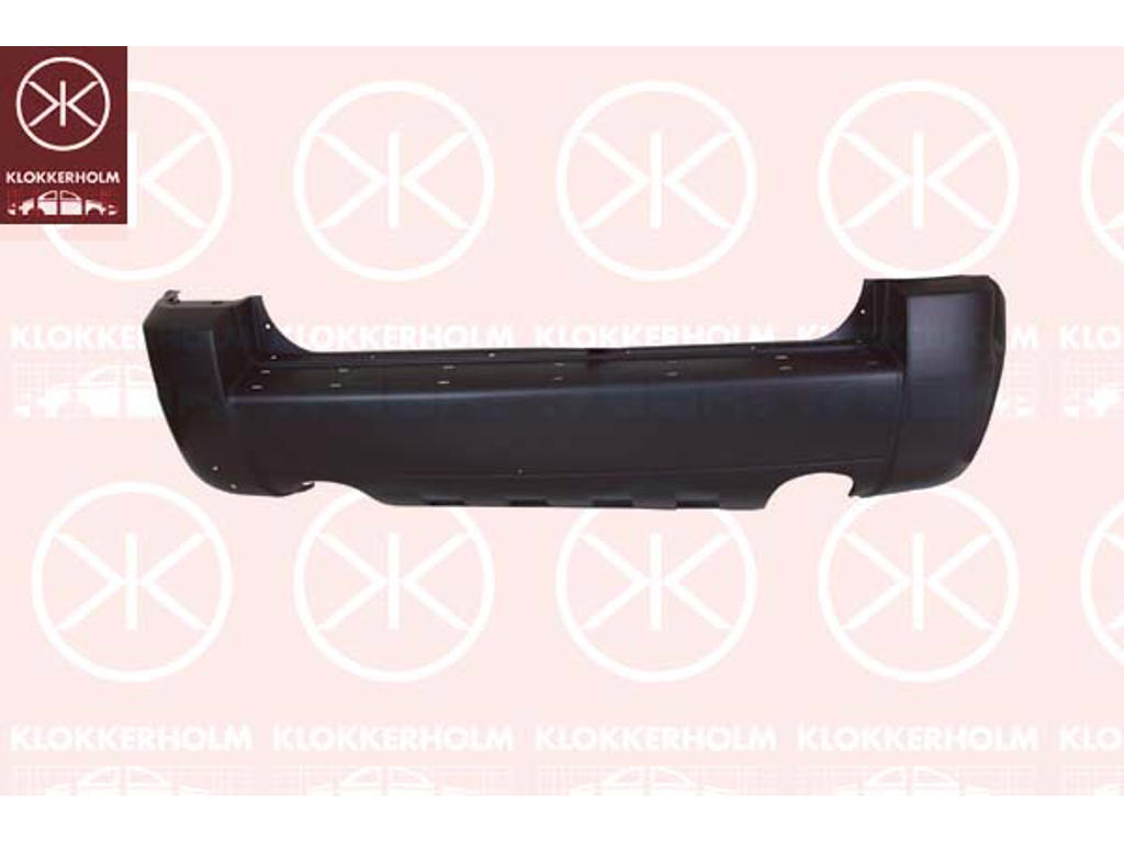 Bumper, w/primer, Rear, black, Exhaust System: Twin Tailpipe