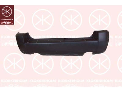 Bumper, w/primer, Rear, black, Exhaust System: Twin Tailpipe