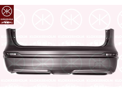 Bumper, Achter, met gat(en) voor parkeerhulp, Aantal boringen: 4, primer, Glad