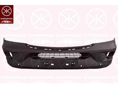 Bumper, Front, black, with hole(s) for fog lights, with hole(s) for park distance control
