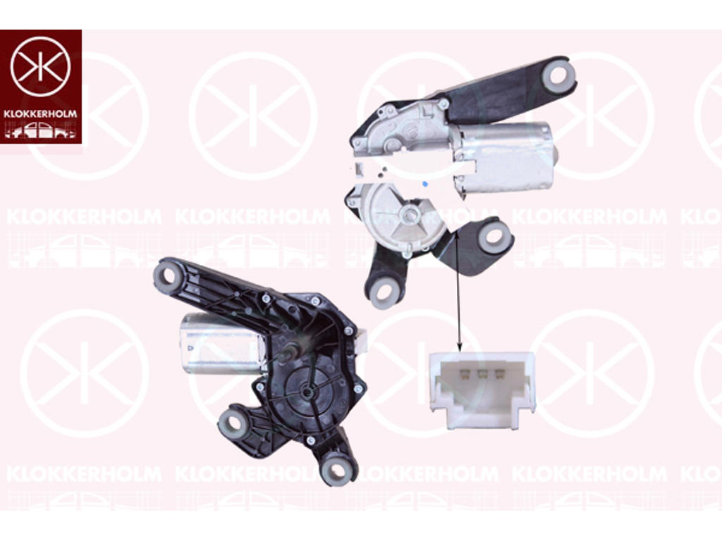 Vindrutetorkarmotor, Bak, Spänning [V]: 12