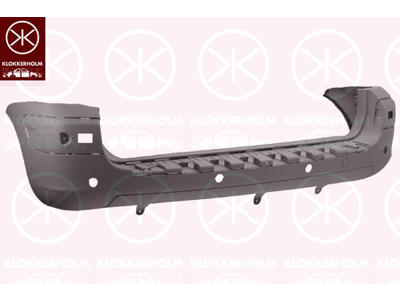 Bumper, w/primer, Rear, with hole(s) for park distance control