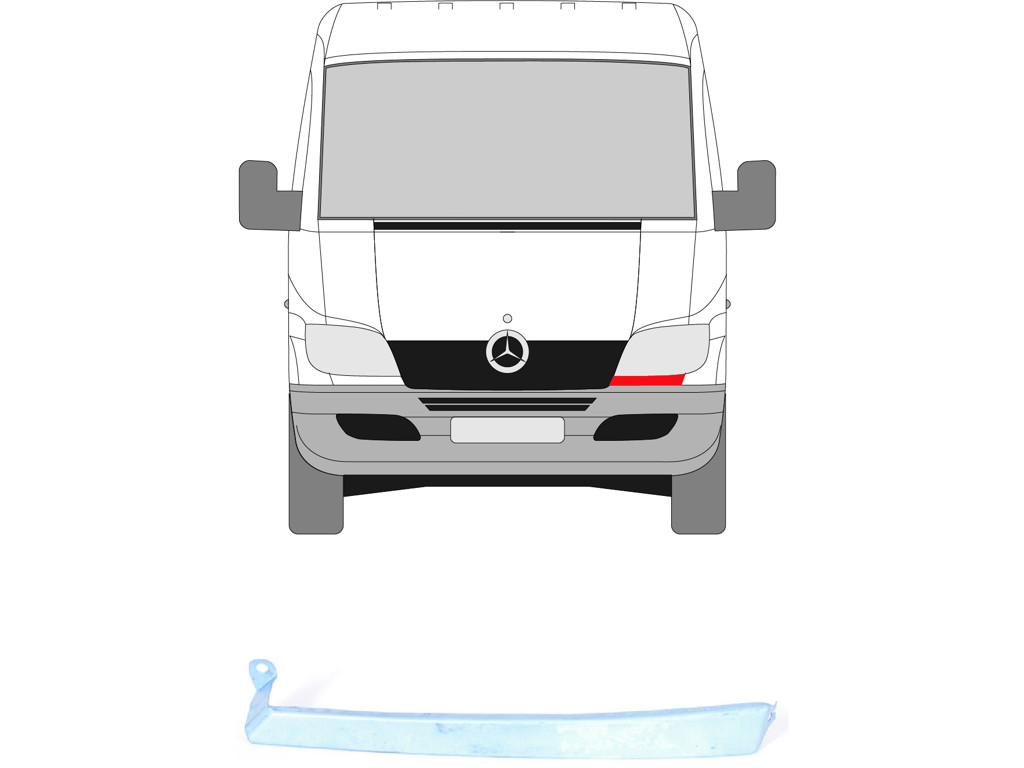 Headlight Trim, Left, Zinc-coated