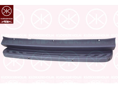 Bumper, Rear, black, with hole(s) for park distance control, Vehicle Equipment: for vehicles with running board
