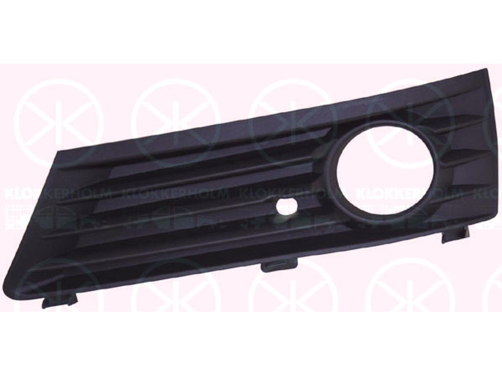 Ventilation Grille, bumper, black, Left Front, with hole(s) for fog lights, Outer section