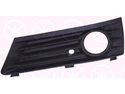 Ventilation Grille, bumper, black, Right Front, with hole(s) for fog lights, Outer section