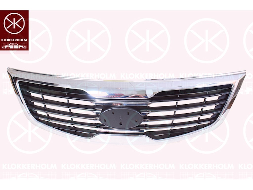 Radiator Grille, grey, with trim strip, chrome