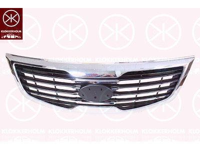 Radiator Grille, grey, with trim strip, chrome