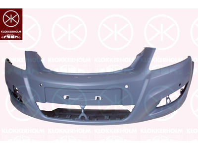 Bumper, w/primer, Front, with hole(s) for park distance control, Number of bores: 4