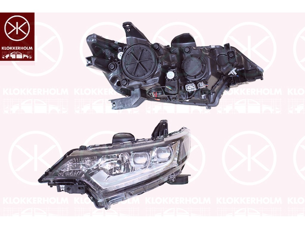 Huvudstrålkastare, LED, Höger, med varselljus (LED), med stäämotor för lysviddsreglering