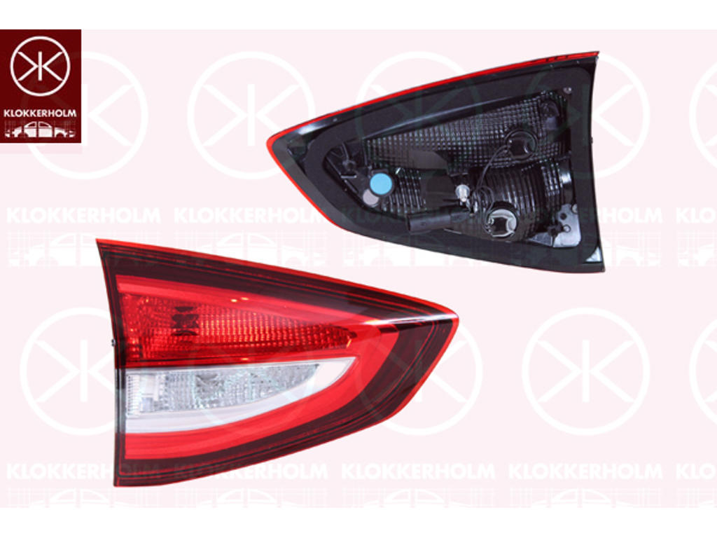 Tail Light Assembly, Left, Inner Section, with bulb holder, Valeo