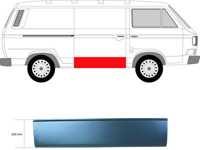 Door, body, Repair Panel, lateral installation