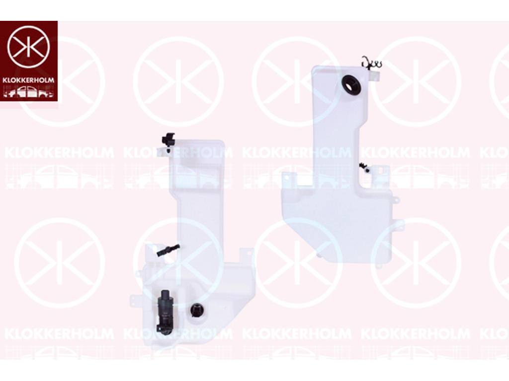 Washer Fluid Reservoir, window cleaning, for vehicles with rear window wiper, with pump, 2, with sensor for washer fluid level