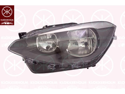 Headlight, with daytime running light, H7/H7, with motor for headlamp levelling, Left, Illuminance [lx]: 12.5, Housing Colour: black