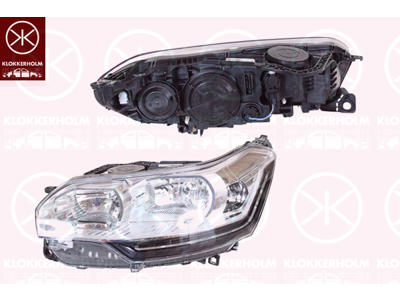 Headlight, Left, Illuminance [lx]: 17.5, H7/H7/H1, with dynamic bending light, with daytime running light (LED), with motor for headlamp levelling, Valeo