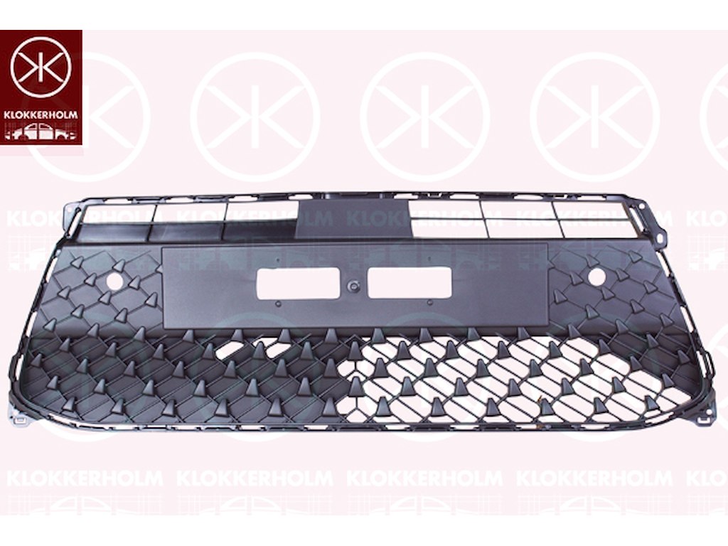 Ventilation Grille, bumper, Front, black, with hole(s) for park distance control