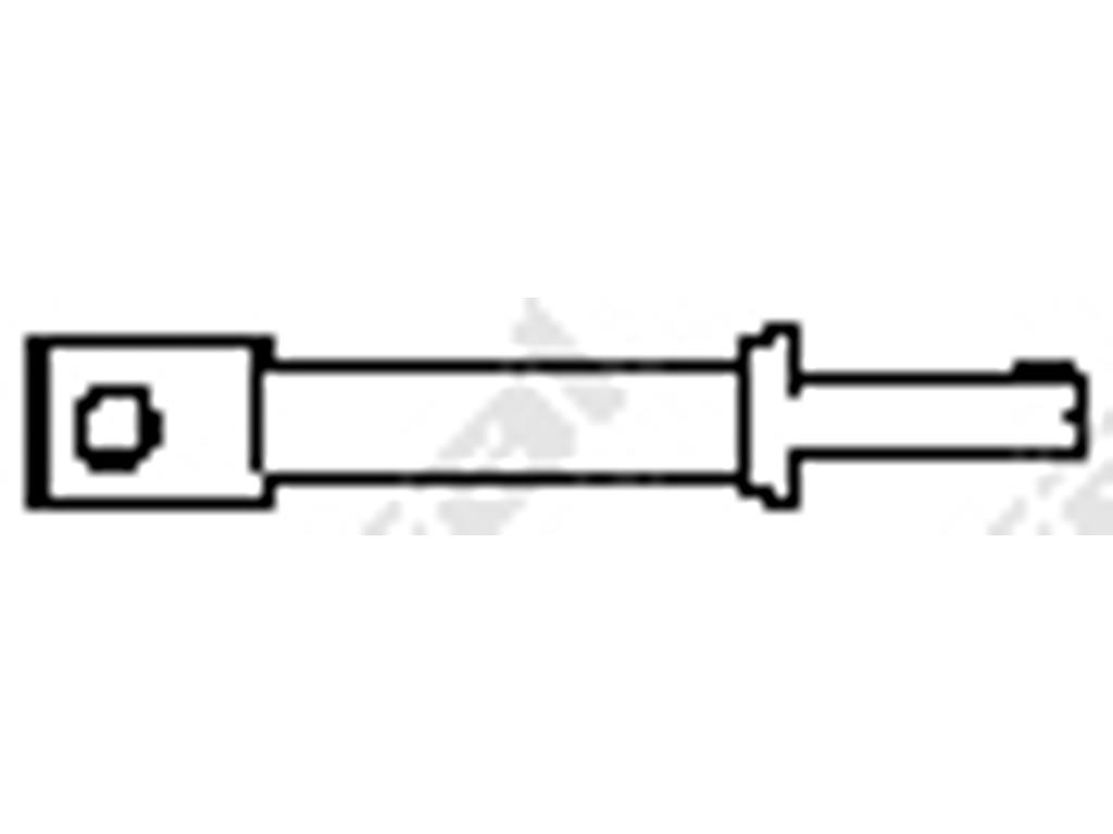 Bult, avgassystem, Gängmått: M8, Diameter (mm): 1,25, Längd [mm]: 108
