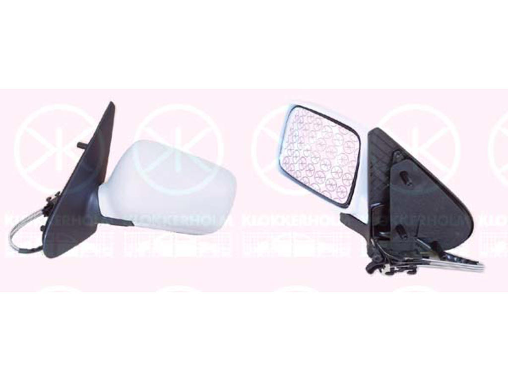 Exterior Mirror, w/primer, Control: cable pull, Aspherical, Left