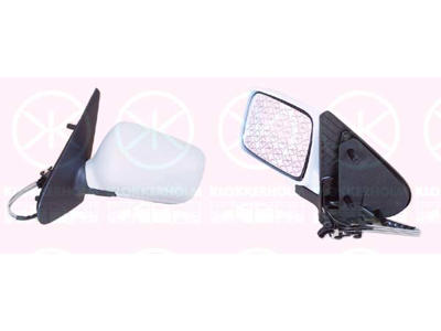 Exterior Mirror, w/primer, Control: cable pull, Aspherical, Left