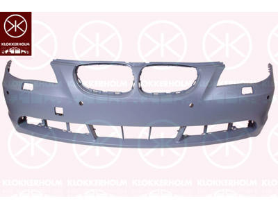 Bumper, w/primer, Front, with hole(s) for park distance control, with hole(s) for washer nozzle
